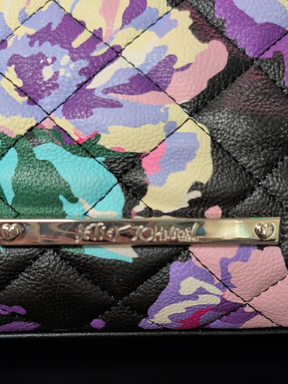 Betsey Johnson Quilted Floral Studded Oversized Bow Satchel Bag - Picture 8 of 10